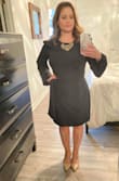 I love love this dress! I sized up just bc I didn't want the sister snug on me as it's a little thicker after having a baby. Normally a medium but got a large and it fits perfect!! - Elizabeth S.