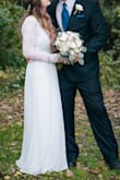 Wore this for my wedding! Absolutely love it! I had to hem the bottom a bit and added cups but it was perfect! - Devin B.