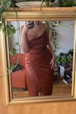 I was worried how this would fit. BUT IM THRILLED. Tight on my waist without pulling too hard, makes it look sooo tiny. Booty lookin' good. 
I never see my size when I shop-- for all my tall ladies, this dress is for you! - Melissa R.