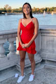 It's not easy to find dresses that fit well, given how tall I am (6' 1"). This one looked great and wasn't too crazy short. I wore it with sneakers and felt great in it. - Kassia F.