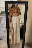 THESE PANTS!!! I got so many compliments at the waitress by the pool wrote down the name of the pants so that she could go buy the exact ones! So comfy, so flattering, so cute, perfect!! Just need a good iron or steam after you open the package up - Emme M.