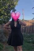Love this dress! I wore it to homecoming and got so many compliments :)
The fit was perfect and I loved the length! I didn't need to wear a bra and the fabric was thick enough which was great. The open back was also really cool - very small issue but the "sleeves" did slip off a few times since it's tied to the rest of the bands in the back. 10/10 would recommend :D - Johannah S.