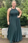 The dress was perfect, I wore it to a wedding and it looked stunning. It was long and I had to get it hemmed, and the slit does not come up as high on me as it appeared to on the model ( but I liked that) - Kristine T.