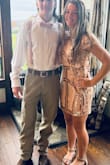 My daughter wore this for homecoming and it was perfect!  She has a thin but athletic build.  We went back and forth between ordering a S vs M but I'm glad we went with the Medium because it would have been way too short.  Also, it's not very stretchy.  Very nice quality. - Bella B.