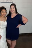 This dress is so flattering and gorgeous!! It has a slip underneath which is ever so slightly shaped so it doesn't ride up when you walk, move, or sit. The material lays so well and the color is so rich. I wore this for a fall wedding and I was feeling myself the entire night. Rarely wrinkles at all too! If this is for a fancy event and you are over 5'6", I would not recommend. It was the perfect length on me and could have gone shorter if it was a more causal event, but it was definitely short when I sat down. I also like how the dress has shape and wasn't just a paper bag. The slits in the arms were a nice touch and it had a v neck without showing cleavage. Overall an excellent choice and 110% worth the money! - Charlotte S.