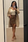 This skirt is such a great quality! Soft, vegan leather & perfect length..AND it has pockets! 10/10 - Amber M.