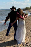 This dress was affordable and perfect for my lake side wedding! - Laci N.