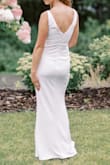 We had a more casual wedding reception in August to celebrate our marriage. I ordered this dress as a second dress to wear... it was absolutely stunning. Fits like a glove, hugs all the right places. Be prepared to not wear any undergarments, however. I got a lot of compliments and it photographs well too. I did have to get the bottom hemmed. Overall, very pleased!!! - Brittany B.