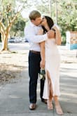 Wore this for my engagement pictures. SIZE DOWN TRUST ME. I'm a medium in literally everything--I ordered a small and medium and the small even had some room. The print on this is SO elegant and flattering. You need this dress, period! - Sayde C.