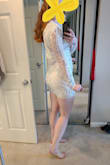 Super cute for a bachelorette party, but I'm a medium in most fit and flare dresses but would definitely need a large in this. Short for taller girls, but do-able for something like a bachelorette - Emily M.