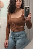 I can't NOT wear a bra after breastfeeding two babies. I so wanted this to work but it didn't work with three different bras I own. Regular bra you can see straps on right shoulder. Strapless bra you can see bottom of bra. its just not worth it to keep. It would look tacky if my bra showed w this top. If you could figure it out go for it! - Jahaira L.