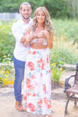 This two piece outfit was PERFECT for my engagement photo shoot! I did get the bottom hemmed being I'm on the shorter side it was just a little too long. It was the perfect amount of classy and sexy ! - Tina M.