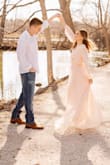 LOVED this dress so much I wore it for my engagement pictures in pink and my backyard wedding in white. I'm normally a size S but I wore an xxs in this. - Mariah D.