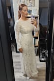 This was a very pretty dress, but for me the front just wasnt what I was looking for. The back was stunning and it was soft, comfortable and fit great. Just not for me. - Nicole M.