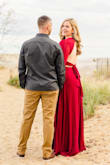 I am obsessed with this dress. I wore it for our engagement pictures and received so many compliments. I am tall and it was plenty long. The bra situation is tricky since the back is completely open, I used an adhesive bra which worked well. - Kristen C.