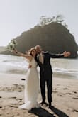 I wore this for my elopement! It was soooo comfortable, I felt beautiful. Simple and elegant. I added a belt for a little bling and to look more bridal. - Carmen B.