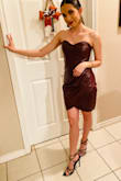 I made this purchase for my daughter, she looked beautiful. We loved the gorgeous plum fall color and the material just amazing. Totally recommend this item!! - Diana R.