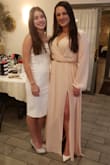 I bought this dress for my bridal shower. This dress runs big. I bought a large and X-Large and ended up taking in the large almost 2 inches on each side. The length for me was perfect. I added a gold belt. - Jennifer F.