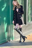 This jacket was everything!!  My daughter and I picked it out for Senior Year pictures. We paired it with a black dress and black over the knee boots. It looked amazing! - Shannon B.