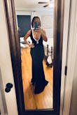 This dress fits very nicely, it flows lightly and it's elegant without being too much. Great price and good quality. Totally satisfied! - Emy D.