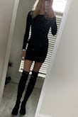 Love this! I was worried it was a little "plain" or would be unforgiving but it's neither. Very soft and comfortable. I'm on the shorter side so I did pull it up just a little so the boots I paired it with worked better but it's flexible in a way that didn't make that obvious at all. I apologize for the dirty mirror pics but it's the best I got! - Cass C.