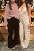 Exceeded my expectations! I was worried because jumpsuits have never looked good on me but this one fit perfectly and was very flattering. I received compliments from everyone at my bridal shower! I'm usually a 6 and ordered a M and it fit wonderfully. Buy buy buy! - Krista C.