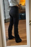 YOU GUYS!  I almost didn't order these because they just seem so basic for the price. I swear my lower half transforms when I put these on.  My decent butt turns amazing, my curves stand out in all the right ways, and FOR ONCE there is a pair of flares long enough for my 5'9" frame, even with heels!  My husband can't stop complimenting me and touching my butt when I wear these, and everyone wants to know where they're from. OH, and I usually like a slight stretch, but not too much because I don't feel as supported - somehow these are super stretchy and supportive at the same time, and I wore them out twice without washing and had absolutely no problems with them loosening up or losing their fit. - Charli R.