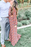 This dress was amazing. The cutouts hit at your natural waist so it's super flattering. The fabric is really high quality and the colors are are pictured. 10/10 would recommend!! - Alexandria K.