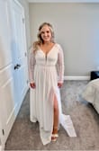 Loved this dress! I'm usually a medium in most things but with limited time prior to my wedding, I didn't want to have to do alterations on the bust area and ordered a small. It fit perfectly. However, if my waist or arms were any larger it would have been too snug as there is no stretch at the waist and not much at the arms. I've received so many compliments on this dress. - Melinda Z.