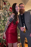 So, I got this dress in a large because it was all they had and had it taken in, and oh myyy the compliments I got at my Xmas party. Gorgeous dress, shape, and structure are perfect. Did have some close calls chest-wise when bending over but nothing to write home about. Great dress. 10/10. - Melissa N.