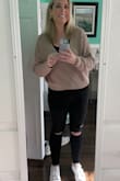 Great, neutral sweater! Looks great with a button down underneath. Dress up with some booties or down with a pair of sneakers. - Bailey