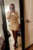 The bottom fits great and looks super cute. The top is a bit I'll fitting though. It's generally loose everywhere, but the turtleneck part is VERY tight. I couldn't keep it on longer than a few minutes, so I'm just wearing the skirt for now. - Amanda D.