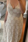 Love this dress!! It's comfortable and perfect for my adventure elopement. The lace detail is pretty and the train adds some drama! I might alter the straps because they are very flimsy and delicate. - Stacey B.