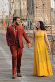 I wore this in my engagement photoshoot and it fit like a glove. The color was so bright and vibrant, I got so many compliments on it! The chest fits a little tightly, you'll most definitely have side boob action if you're bigger than a 34c. - Sarah S.