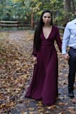 Beautiful, flowy dress with lots of movement! Worked perfectly for our fall engagement shoot and I got lots of compliments. Note that you will definitely need fashion tape for the chest. And it is VERY long I had it hemmed and wore heels but even then it was dragging on the ground. - Maddie O.