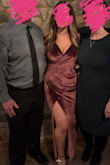 Loved this dress and received a lot of compliments. Color was a little darker than I expected, but still very pretty. It is very stretchy and comfortable. I have a smaller waist so it was a little loose there, so I maybe would have sized down, but it still looked great. - Megan S.