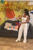 Usually these types of outfits are too short on me but this jumpsuit fit perfectly. Love the wide leg pants, tight fit around the torso, and the squared neckline. - Caitlin M.