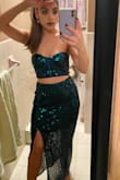 I am in love with this outfit. It fits perfectly if you are petite, and looks very unique! I received so many compliments on it and the color green is stunning! - Natalie C.