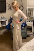 I can't wait to wear this on 1/22/22! It fits like a glove and is gorgeous! Seriously can't beat the price, I was shocked at how gorgeous the lace detailing is. Tried on something very similar dress that was right under 2k at David's Bridal and actually liked this one better! - Kristin U.