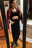 Paired with matching bottoms and my favorite Lulus maroon faux leather jacket for a comfy and chic look! 10/10!! - Maggie B.