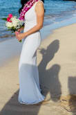 This dress was exactly what I was looking for. I bought this dress for my destination wedding in Maui. It was a perfect dress for a beach wedding. It was SO comfortable, stretchy, soft, & it fit perfectly. Definitely, a dress you could move around in & wear all day. It was a little long but that was ok because I didn't plan to wear heels with it so I had it altered. Highly recommend. - Jenny F.