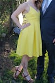 This dress is so summery and fun. I received a lot of compliments. The biggest issue with it is that it wrinkles very easily, so plan to iron it or steam it before wear. - Alice N.