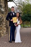 Wore this for my "paper" wedding ceremony & absolutely loved it. Hemmed it myself with a sewing machine. Material is nice quality & soft but also stretchy for comfort. Loved it. - Kirsten Q.