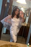 This dress was perfect for my bridal shower! Fit the theme and was comfortable and didn't rub. The only complaint I have about it was that the underneath layer seemed to be sewed crooked so I felt like I was constantly adjusting it and pulling it to get it to stay in place. Other than, definitely a good dress. I wore it with the Ayanna Bow heels. - Marian B.