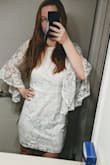I'm in love with this dress! Wore it for our elopement at the courthouse and it fit perfectly. Would highly recommend. The sleeves are amazing! - Amanda B.