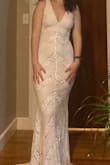 Really like this dress from the back, but not as sure of the stripes on the front and the straight line down the front looks a little odd. Really comfortable and easy to move in though. - Lydia C.