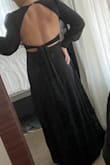 Absolutely love this dress! It's classy, sexy, and comfortable. The front is sleek and slimming, and the open back is sexy, yet classy. The only thing is, it runs a bit long in length, but a quick hem is no big deal. - Kerri W.