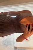 Makes the perfect bridesmaid dress. Super soft velvety material. it is more like purple than it looks in these pictures. it was so comfortable it's like a stretchy material. I would highly recommend this dress!! - Erica H.