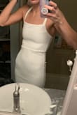 I'm sure it would have looked fine at my party, but the small runs very tight and I just didn't want to have to deal with worrying about being uncomfortable with eating or breathing throughout the day, so unfortunately I did return this dress. The material seems like decent quality for a polyester like material too - Danielle K.