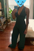The color is exactly as pictured and it looks great on. Sizing can be tricky for me since my hips are medium and my waist is a small. I had to get it taken in in the waist, have the inseam lifted a little (the front hung kinda low on me and the whole point of pants is protecting my thighs from each other) and I needed it hemmed. I will say, I tend toward shorter heels so if you're wearing really high heels you may be fine.  If you're getting it for an event, give yourself enough time to see a tailor just in case. I'm excited to see what it looks like on once my tailoring is done. - Victoria M.